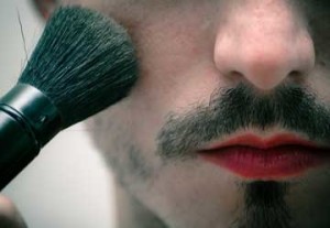 Man with Make up and Make Up Brush